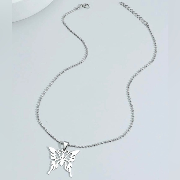 “Tribal Butterfly” Stainless Steel Lasercut Cut-out Hollow Open Abstract Pendant - Picture 12 of 16